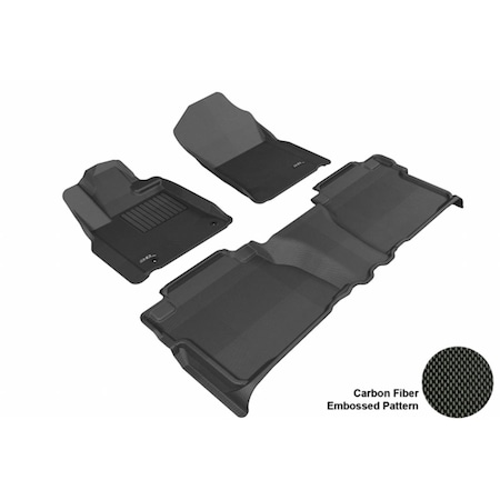3D Maxpider TOYOTA TUNDRA 2007-2011 DOUBLE CAB KAGU BLACK R1 R2 Floor Mat L1TY14701509